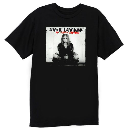 My Happy Ending Avril Lavigne Black And White Poster T Shirt