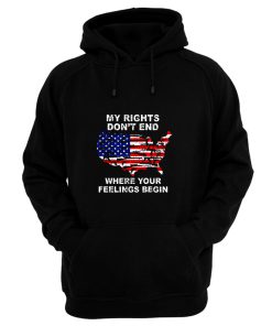 My Rights Dont End US Map American Flag Pistol Gun Hoodie