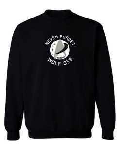 Never Forget Wolf Alien Retro Sweatshirt