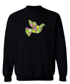 Peace Floral Bird Flower Peace Symbol Sweatshirt