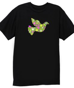 Peace Floral Bird Flower Peace Symbol T Shirt