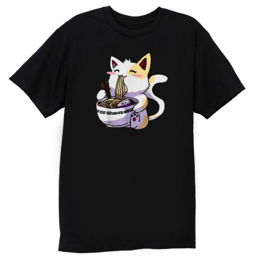 Ramen Cat Shirt Kawaii Anime Japanese Noodle Cat Lovers Funny T Shirt