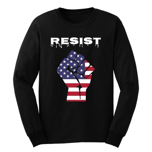 Resist American Flag Fist Long Sleeve