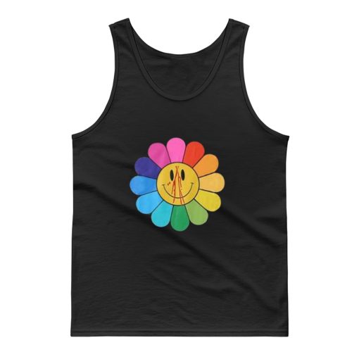 Smiley Sun Flowers Colourful Tank Top