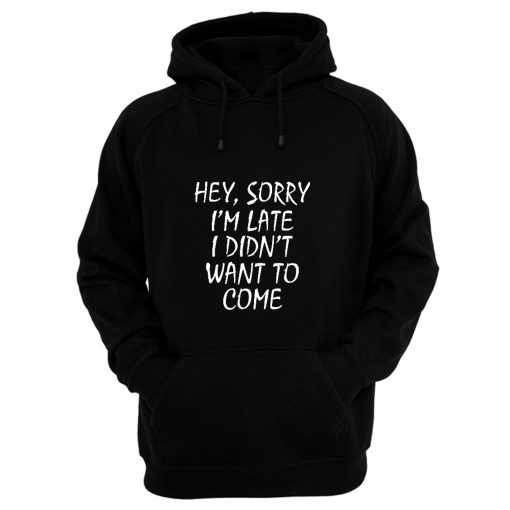 Sorry Im Late I Didnt Want to Come Hoodie
