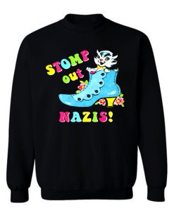 Stomp Out Nazis Vintage Cat Sweatshirt