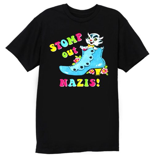 Stomp Out Nazis Vintage Cat T Shirt