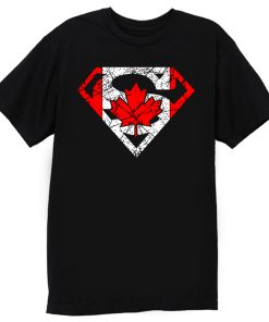 Superhero Dad Canadian Flag T Shirt