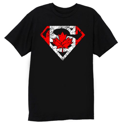 Superhero Dad Canadian Flag T Shirt