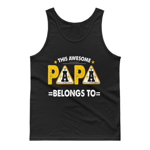This Papa Belongs Funny Father Quotes Tank Top