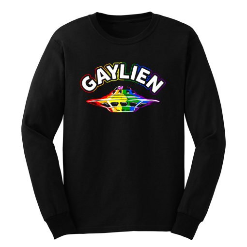 UFO Gay Pride Gaylien Funny Gay Pride Long Sleeve