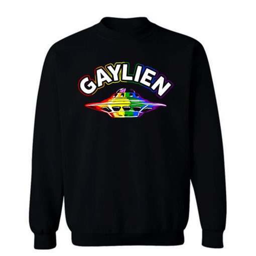 UFO Gay Pride Gaylien Funny Gay Pride Sweatshirt