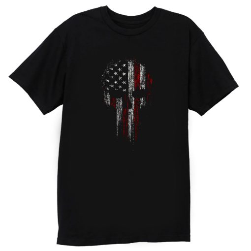 USA American Military Skull T Shirt