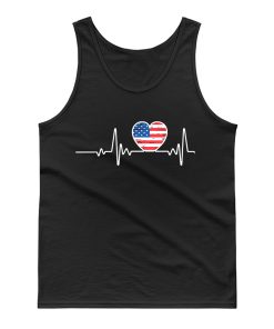 USA Flag Heart 4th Of July Tank Top