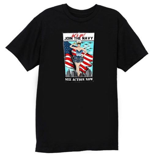 USA Navy pinup sexy lets go join T Shirt