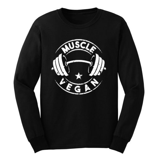 Vegan Muscle Funny Vegan Saying Vegetarian Long Sleeve