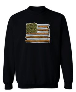 Weed Flag America High Drug Funny Sweatshirt