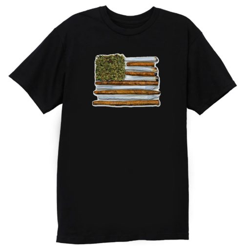 Weed Flag America High Drug Funny T Shirt