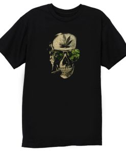 Weed Marijuana SKULL SMOKING T Shirt