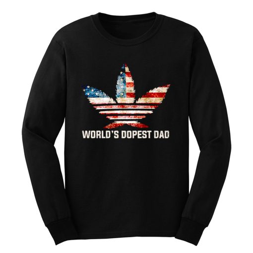 Weed Worlds Dopest Dad American Long Sleeve