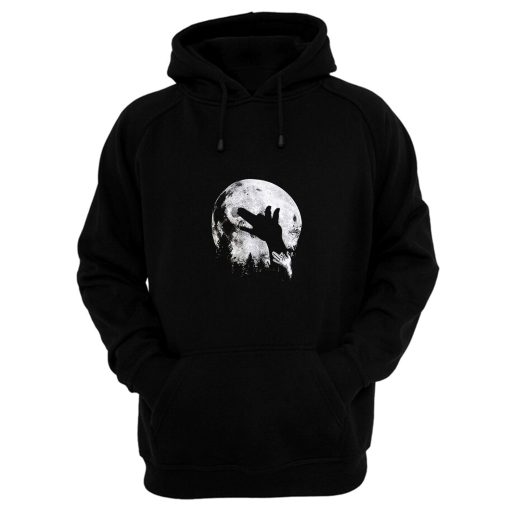 Wolf Shadow Puppet Unique Moon Outdoor Hike Camp Hoodie