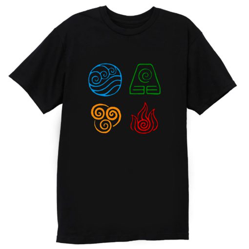 Avatar the last airbender Legend of korra tribe elements print T Shirt