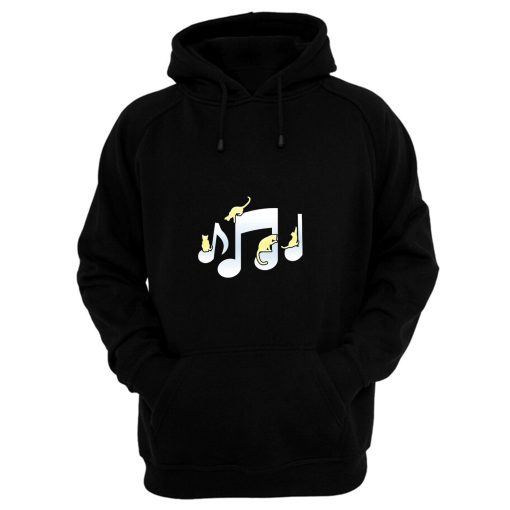 Cats Playing On Musical Notes Hoodie