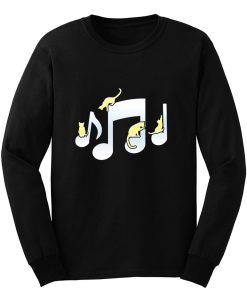 Cats Playing On Musical Notes Long Sleeve