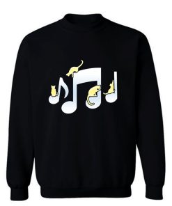 Cats Playing On Musical Notes Sweatshirt