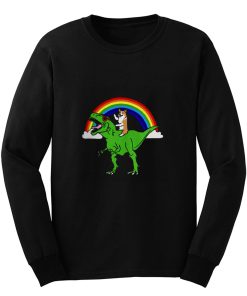 Corgi Riding T Rex Dinosaur Long Sleeve