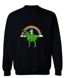 Corgi Riding T Rex Dinosaur Sweatshirt