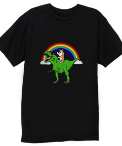 Corgi Riding T Rex Dinosaur T Shirt