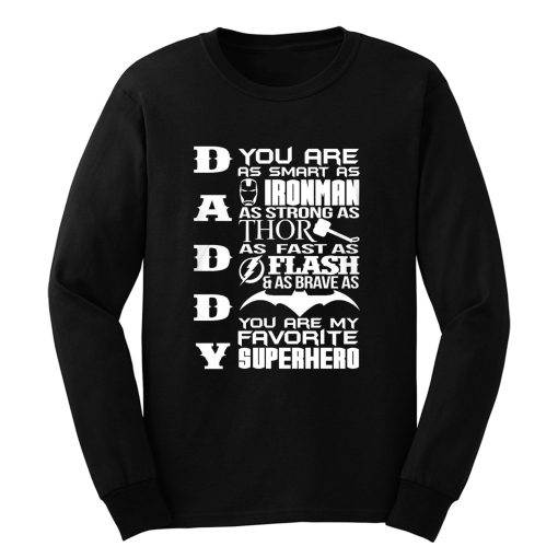 Daddy Superhero Marvel Thor Ironman Long Sleeve