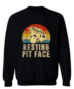 Dog Pitbull Resting Pit Face Vintage Sweatshirt