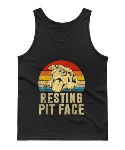 Dog Pitbull Resting Pit Face Vintage Tank Top
