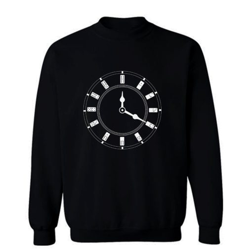 Domino Clock Dominoes Tiles Puzzler Game Sweatshirt