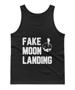 Fake News Landing Mission Conspiracy Theory Tank Top
