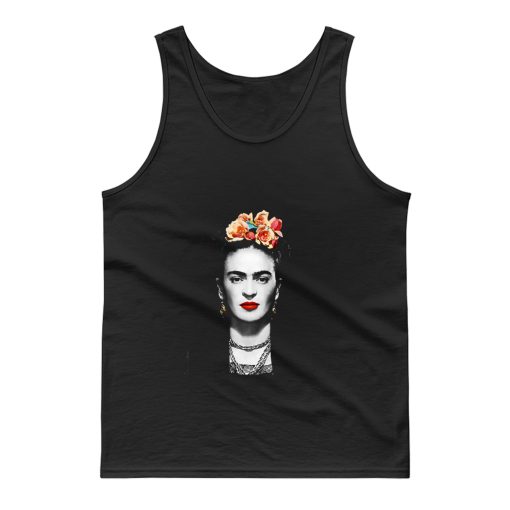 Frida Kahlo With Flowers Poster Artwork Long Sleeve Tank Top