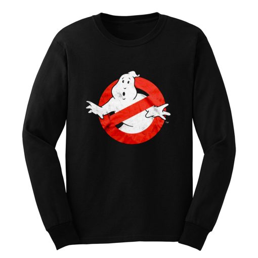 Ghostbusters Distressed Logo vintage maglia Uomo Ufficiale Long Sleeve