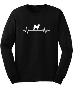 Heart Beat Rate Pulse Alaskan Malamute Dog Walking Long Sleeve