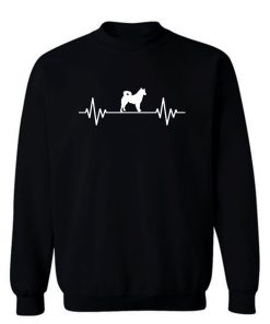 Heart Beat Rate Pulse Alaskan Malamute Dog Walking Sweatshirt