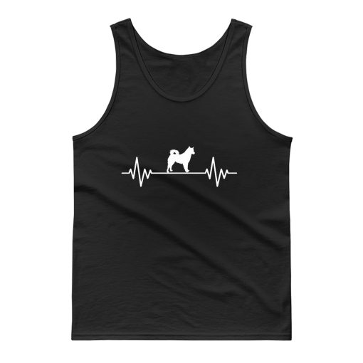 Heart Beat Rate Pulse Alaskan Malamute Dog Walking Tank Top
