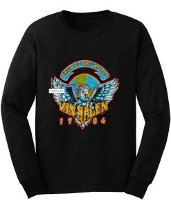 Heavy Cotton Van Halen 1984 World Tour Men Black Concert Long Sleeve