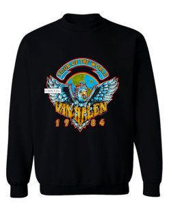 Heavy Cotton Van Halen 1984 World Tour Men Black Concert Sweatshirt