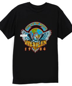 Heavy Cotton Van Halen 1984 World Tour Men Black Concert T Shirt