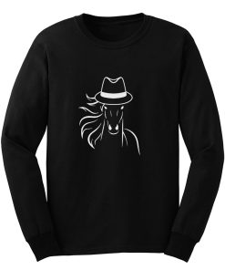 Horse With Fedora Hat Long Sleeve