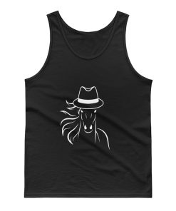 Horse With Fedora Hat Tank Top
