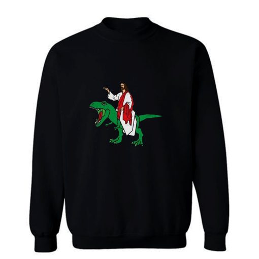 Jesus on Dinosaur Sweatshirt