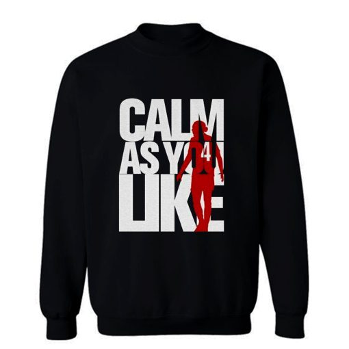 Liverpool FC Custom Calm As You Like White Red Sweatshirt