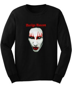 MARILYN MANSON Big Face Red Lips Gothic Long Sleeve